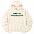 Cream Make Iowa Healthy Again hoodie with green Zach Lahn for Governor print